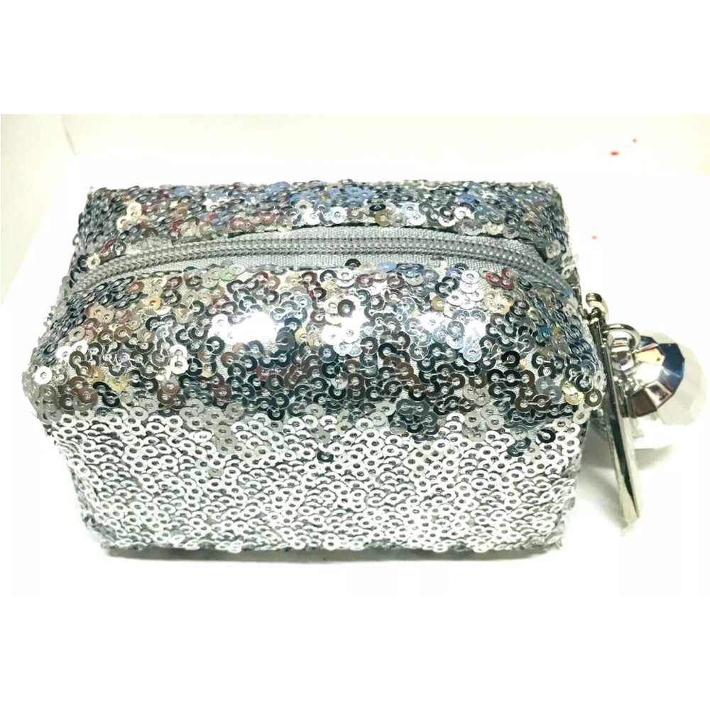 MAC Cosmetics Sequin Small Zipper Pouch Bag with Disco Ball